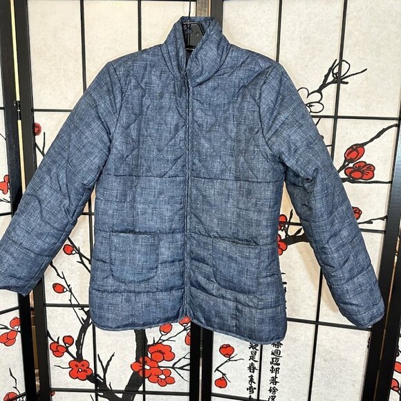 Soft Surroundings Quilted Puffer Jacketlight weight women’s size XS Blue Gray - Picture 2 of 5